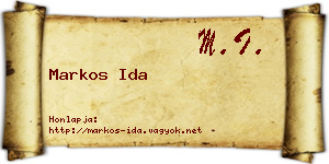 Markos Ida névjegykártya